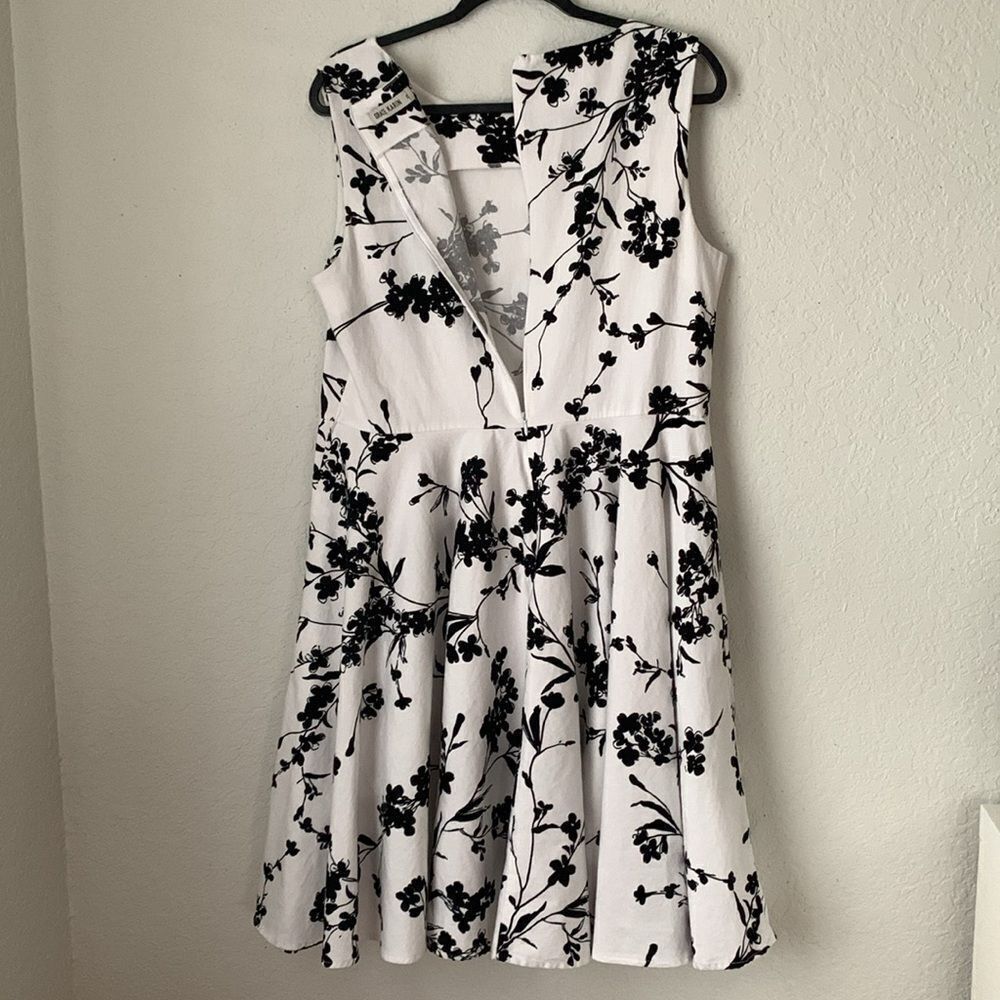 Grace Karin Black White Sleeveless A-Line Midi Dress Size 2XL - Picture 3 of 9